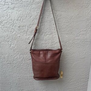 Vintage Coach Brown Leather Bucket Bag